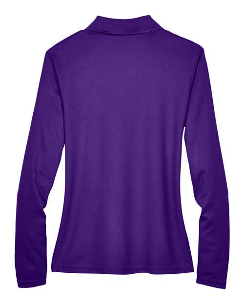 CORE365 78192, Women's Pinnacle Performance Long Sleeve Piqué Polo, Campus Purple
