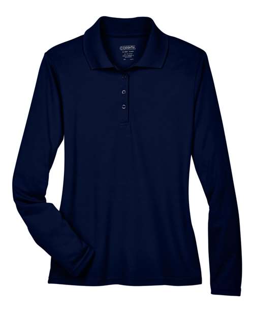 CORE365 78192, Women's Pinnacle Performance Long Sleeve Piqué Polo, Classic Navy