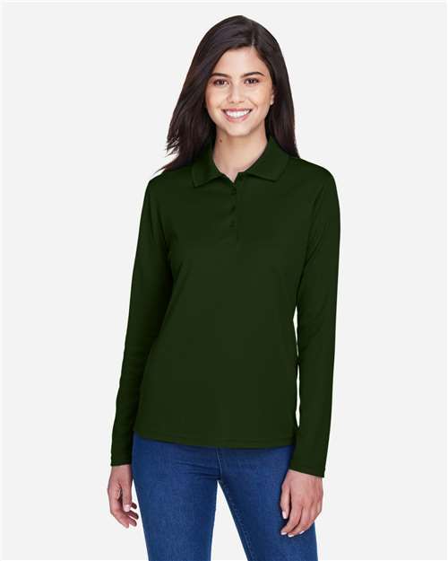 CORE365 78192, Women's Pinnacle Performance Long Sleeve Piqué Polo, Forest