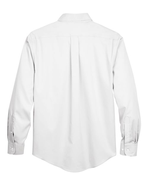 Devon & Jones DG530, Men's Crown Collection Solid Stretch Twill Woven Dress Shirt, White