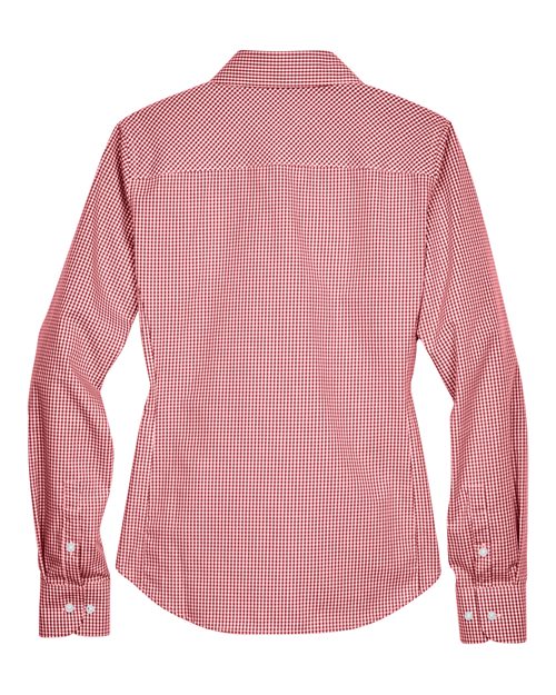Devon & Jones D640W, Women's Crown Collection Gingham Check Woven Dress Shirt, Red