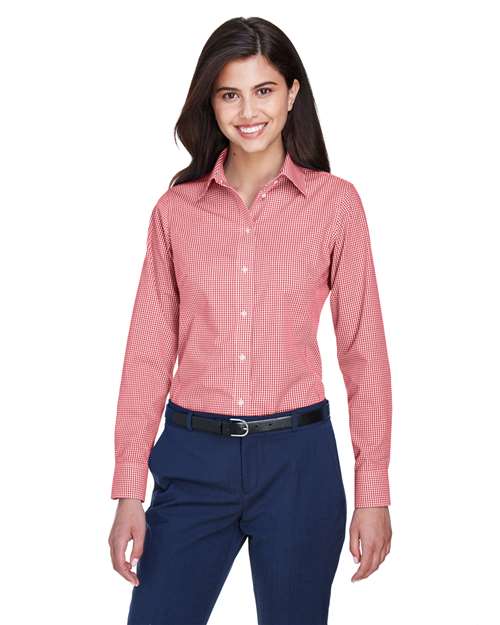 Women's Crown Collection® Gingham Check Woven Dress Shirt - - 13243 Red 3-3.9 oz 605B2 AB Exclusive Brands Back to School 2025 CA CA New ab Cotton D640W Devon & Jones Dress Shirts Explore Corporate Explore Corporate Gifting & Incentives Explore Corporate Gifting - Mid-Range Long Sleeves New AB Polyester S&S Deep Deals S&S Exclusive Brands Stain Resistant Tops Womens Wovens Wovens & Dress Shirts Wrinkle Free