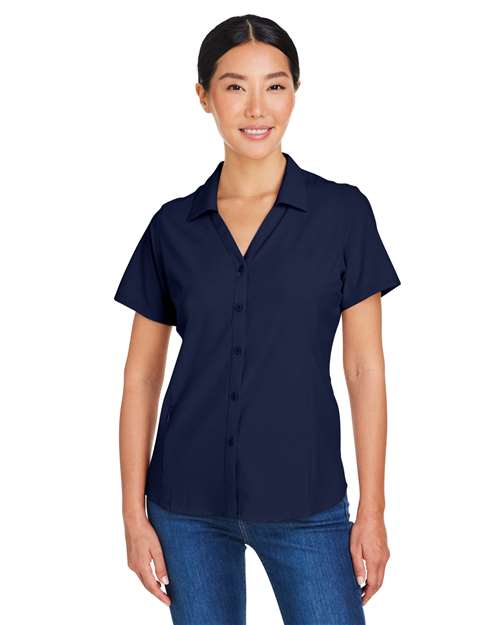 CORE365 CE510W, Women's Ultra Uvp Marina Shirt, Classic Navy