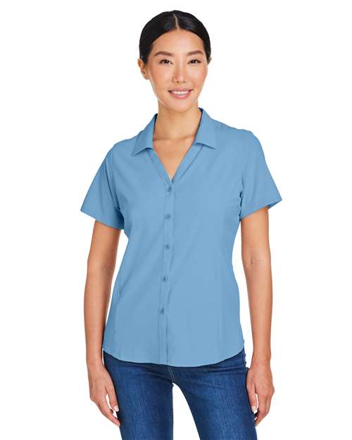 CORE365 CE510W, Women's Ultra Uvp Marina Shirt, Columbia Blue