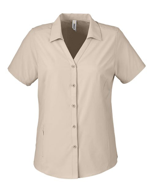 CORE365 CE510W, Women's Ultra Uvp Marina Shirt, Stone