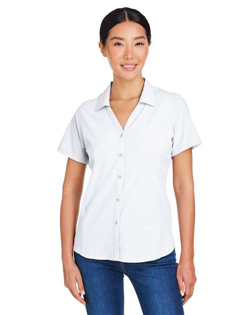 CORE365 CE510W, Women's Ultra Uvp Marina Shirt, White