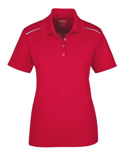 CORE365 78181R, Women's Radiant Performance Piqué Polo With Reflective Piping, Classic Red