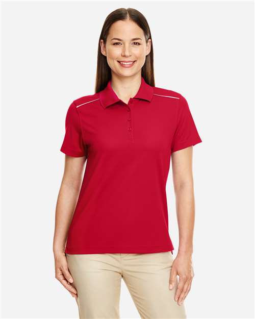 CORE365 78181R, Women's Radiant Performance Piqué Polo With Reflective Piping, Classic Red