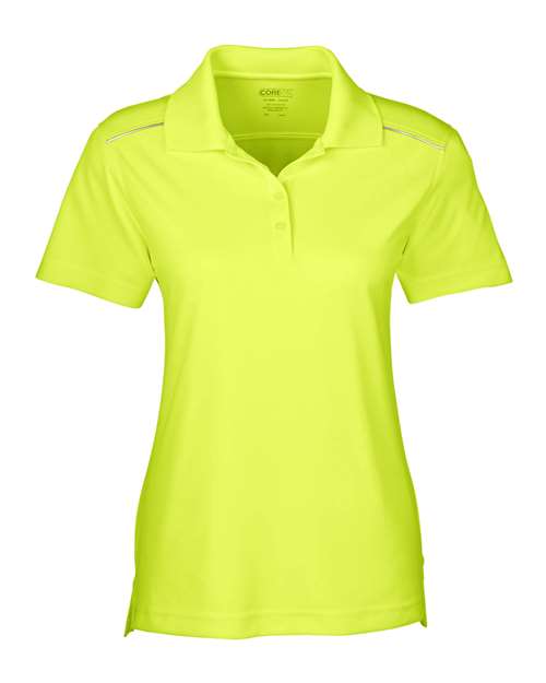 CORE365 78181R, Women's Radiant Performance Piqué Polo With Reflective Piping, Safety Yellow