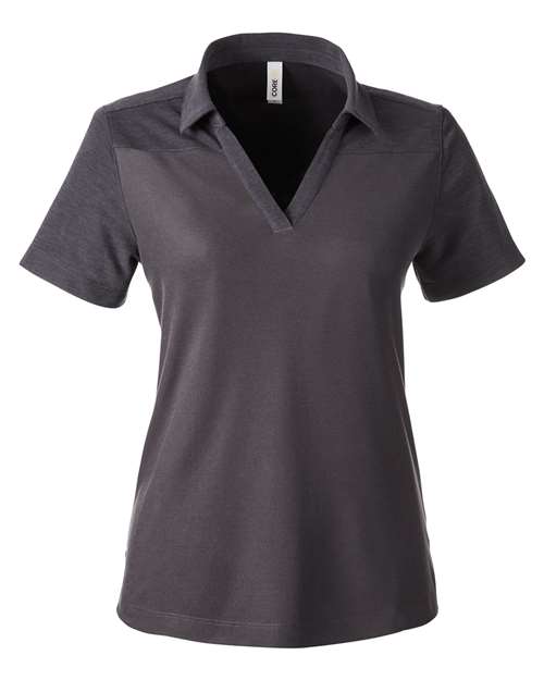 CORE365 CE112CW, Women's Fusion Chromasoft Colorblock Polo, Carbon/ Carbon Heather