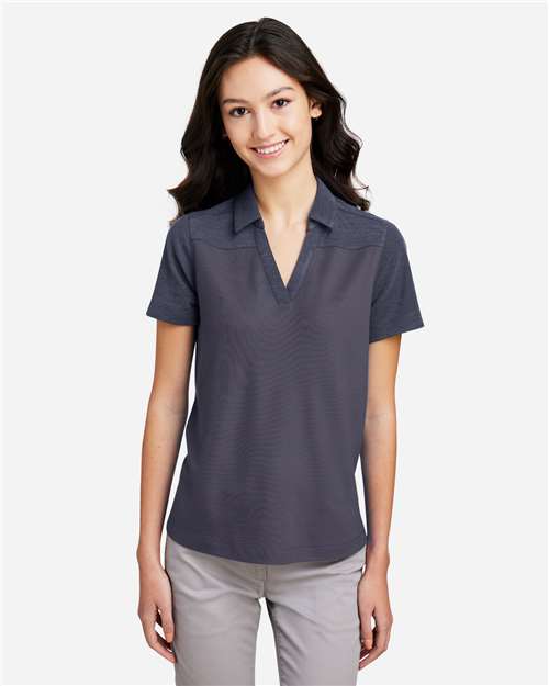 CORE365 CE112CW, Women's Fusion Chromasoft Colorblock Polo, Classic Navy/ Classic Navy Heather