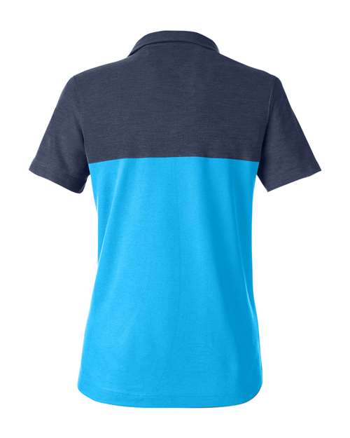 CORE365 CE112CW, Women's Fusion Chromasoft Colorblock Polo, Electric Blue/ Classic Navy Heather
