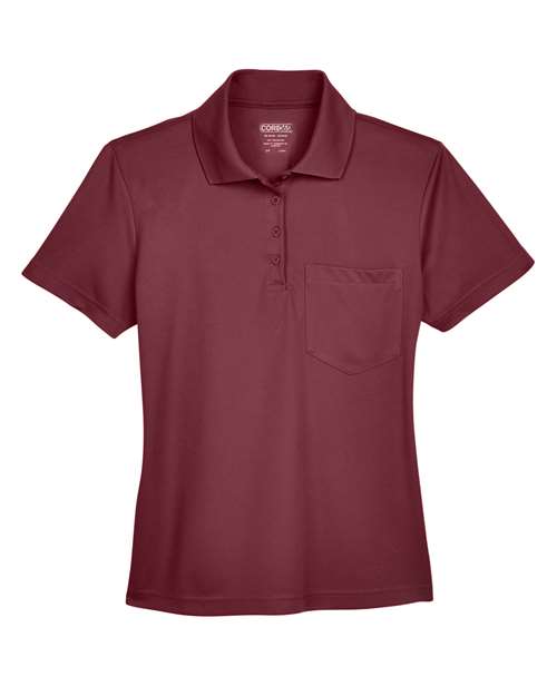 CORE365 78181P, Women's Origin Performance Piqué Polo With Pocket, Burgundy