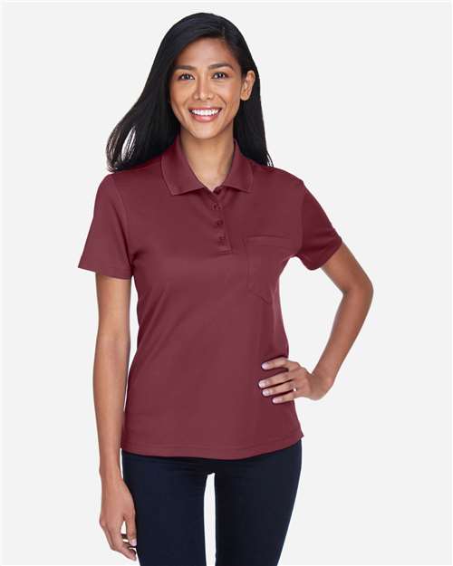 CORE365 78181P, Women's Origin Performance Piqué Polo With Pocket, Burgundy