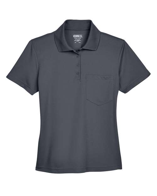CORE365 78181P, Women's Origin Performance Piqué Polo With Pocket, Carbon