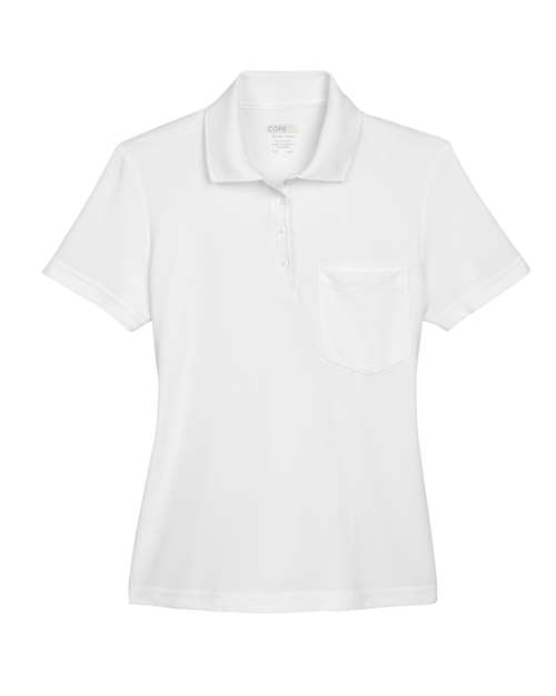 CORE365 78181P, Women's Origin Performance Piqué Polo With Pocket, White