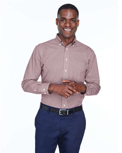 Men's Crown Collection® Gingham Check Woven Dress Shirt - - 13250 Burgundy 3-3.9 oz 604B2 AB Exclusive Brands Back to School 2025 CA CA New ab Cotton D640 Devon & Jones Dress Shirts Fitness & Wellness Fitness & Wellness Health Professional Fitness & Wellness Health Wellbeing Long Sleeves Mens & Unisex New AB Pockets Polyester S&S Exclusive Brands Stain Resistant Tops Wovens Wovens & Dress Shirts Wrinkle Free