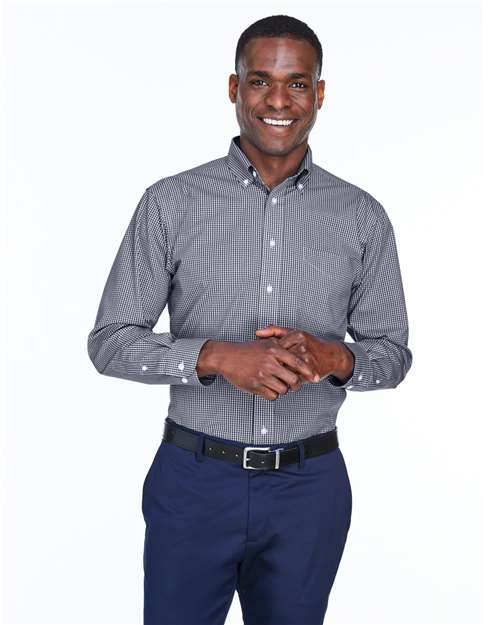 Men's Crown Collection® Gingham Check Woven Dress Shirt - - 13250 Navy 3-3.9 oz 604B2 AB Exclusive Brands Back to School 2025 CA CA New ab Cotton D640 Devon & Jones Dress Shirts Fitness & Wellness Fitness & Wellness Health Professional Fitness & Wellness Health Wellbeing Long Sleeves Mens & Unisex New AB Pockets Polyester S&S Exclusive Brands Stain Resistant Tops Wovens Wovens & Dress Shirts Wrinkle Free