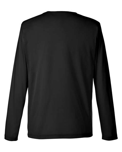 CORE365 CE111L, Unisex Fusion Chromasoft Performance Long Sleeve T-shirt, Black