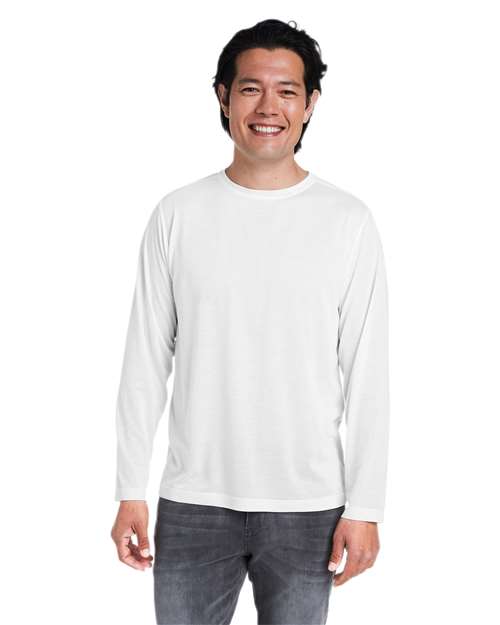 Unisex Fusion ChromaSoft™ Performance Long Sleeve T-Shirt - - 13253 White 271A7 4-4.9 oz AB Exclusive Brands Activewear Antimicrobial CA New ab CE111L CORE365 Crewneck Long Sleeves Mens & Unisex Moisture-Management New AB Performance Polyester - 100% Pullovers S&S Exclusive Brands Safety Spiritwear T-Shirts T-Shirts - Long Sleeve Tear Away Tops
