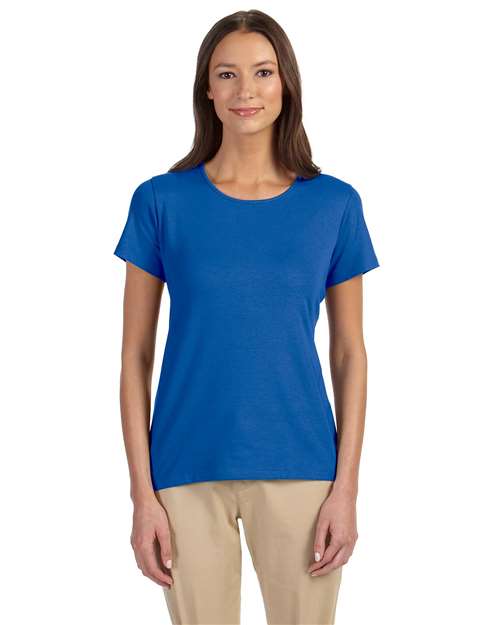 Women's Perfect Fit™ Shell T-Shirt - - 13255 5-5.9 oz 721B2 AB Exclusive Brands CA New ab Cotton Crewneck Devon & Jones DP182W New AB S&S Deep Deals S&S Exclusive Brands Short Sleeves Spandex T-Shirts T-Shirts - Premium Tops Womens
