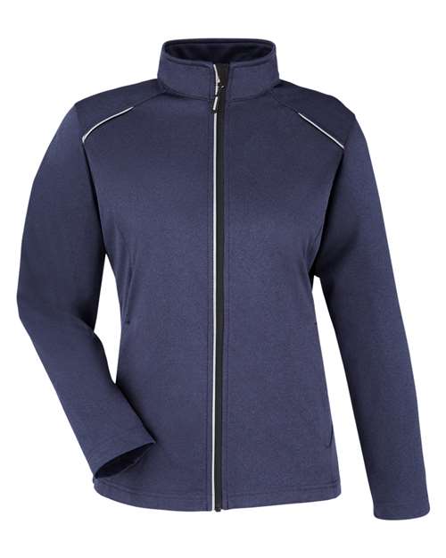 CORE365 CE708W, Women's Techno Lite Three-layer Knit Tech-shell, Classic Navy Heather