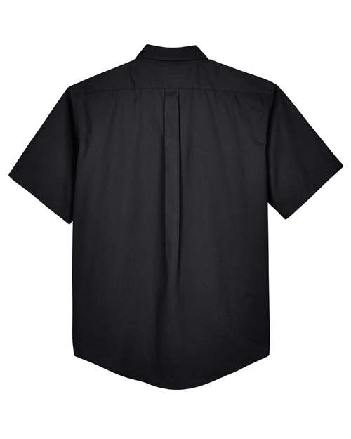 CORE365 88194, Men's Optimum Short Sleeve Twill Dress Shirt, Black