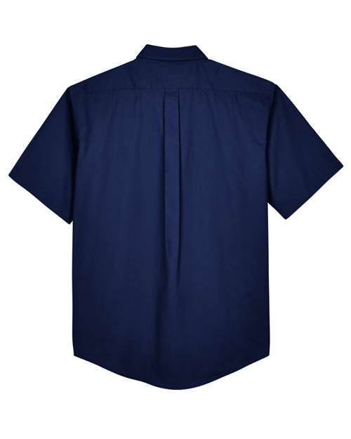 CORE365 88194, Men's Optimum Short Sleeve Twill Dress Shirt, Classic Navy