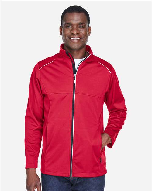CORE365 CE708, Men's Techno Lite Three-layer Knit Tech-shell, Classic Red