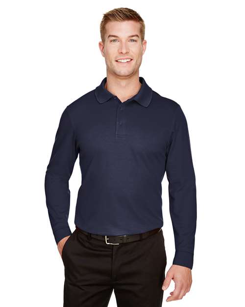 Men's CrownLux Performance® Plaited Long Sleeve Polo - - 13263 Navy 5-5.9 oz 635B2 AB Exclusive Brands Back to School 2025 CA CA New ab Cotton Devon & Jones DG20L Long Sleeves Mens & Unisex Moisture-Management New AB Performance Pique Polos Polos & Knits Polyester S&S Exclusive Brands Side Seams Sport Shirts Sun/UV Protection Tops
