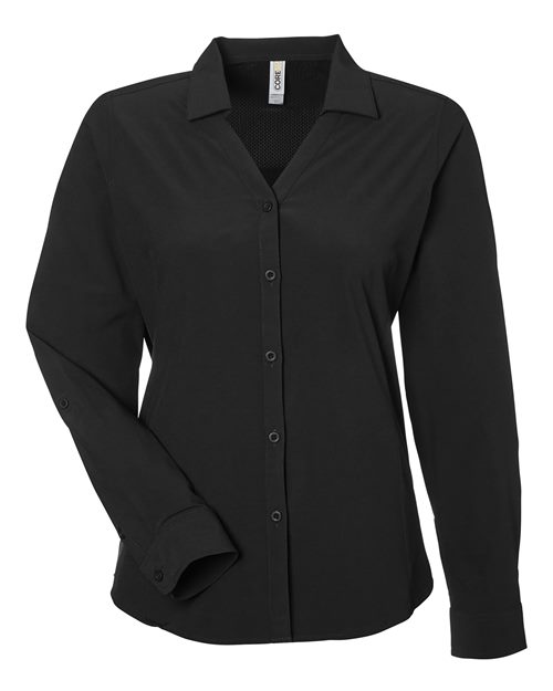 CORE365 CE510LW, Women's Ultra Uvp Marina Shirt, Black