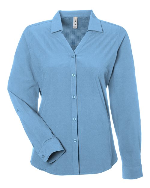 CORE365 CE510LW, Women's Ultra Uvp Marina Shirt, Columbia Blue