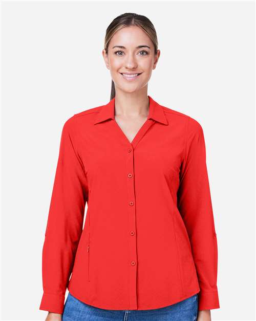 CORE365 CE510LW, Women's Ultra Uvp Marina Shirt, Marina Red