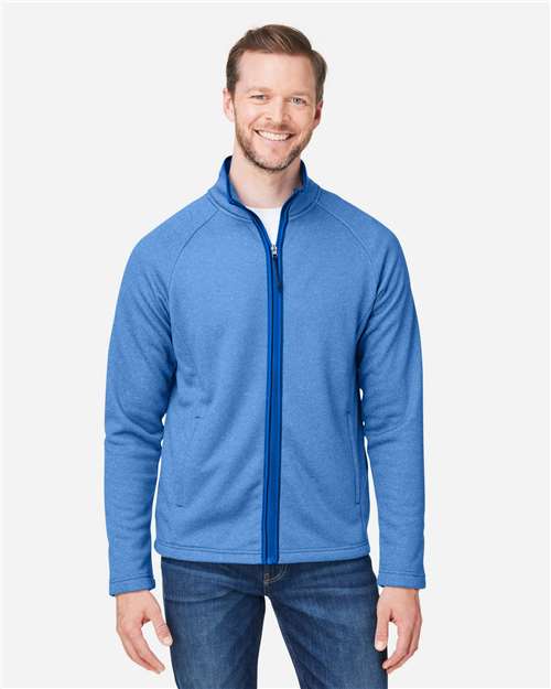 CORE365 CE72, Men's Venture Heathered Stripe Full-zip Jacket, True Royal/ White