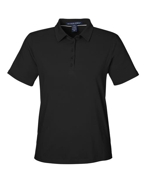 Devon & Jones DG120W, Women's Raleigh Stretch Polo, Black