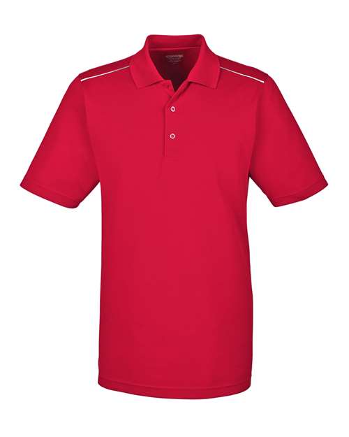 CORE365 88181R, Men's Radiant Performance Piqué Polo With Reflective Piping, Classic Red