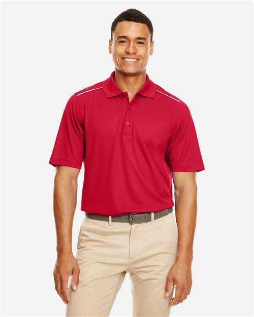 CORE365 88181R, Men's Radiant Performance Piqué Polo With Reflective Piping, Classic Red