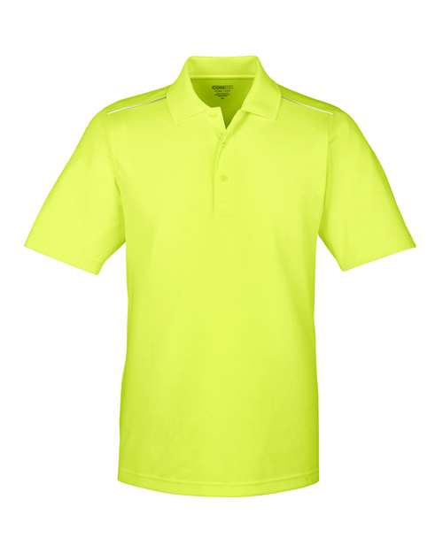 CORE365 88181R, Men's Radiant Performance Piqué Polo With Reflective Piping, Safety Yellow