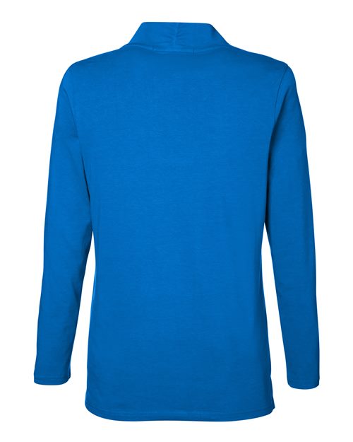 Devon & Jones DP121W, Women's Raleigh Shawl Collar Knit Top, French Blue