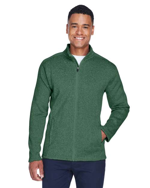 Men's Bristol Full-Zip Sweater Fleece Jacket - - 13279 Forest Heather 708B2 9-9.9 oz AB Exclusive Brands CA New ab Devon & Jones DG793 Fleece Full-Zips Jackets Long Sleeves Mens & Unisex New AB Outerwear Pockets Polyester - 100% S&S Exclusive Brands Zips
