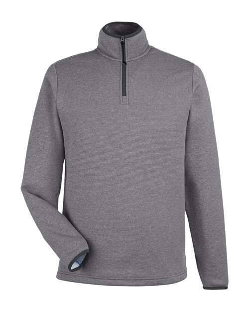 CORE365 CE73, Men's Venture Heathered Stripe Quarter-zip Pullover, Black/ White