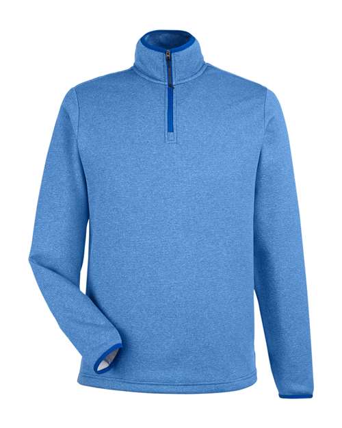 CORE365 CE73, Men's Venture Heathered Stripe Quarter-zip Pullover, True Royal/ White