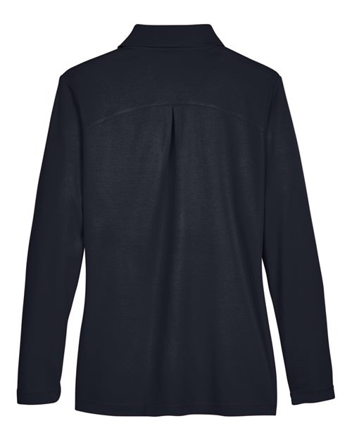 Devon & Jones DG20LW, Women's Crownlux Performance Plaited Long Sleeve Polo, Black