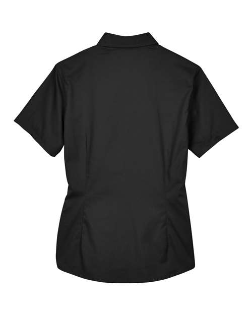 CORE365 78194, Women's Optimum Short Sleeve Twill Shirt, Black