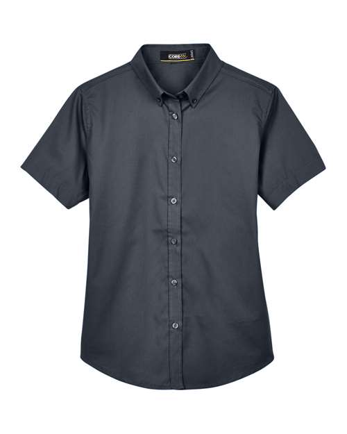 CORE365 78194, Women's Optimum Short Sleeve Twill Shirt, Carbon