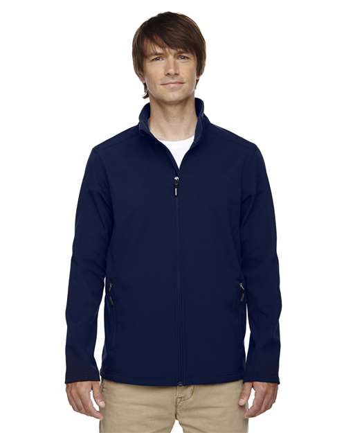 Men's Tall Cruise Two-Layer Fleece Bonded Soft Shell Jacket - - 13293 Classic Navy 229A7 7-7.9 oz 88184T AB Exclusive Brands CA New ab CORE365 Fleece Full-Zips Jackets Long Sleeves Media Pocket Mens & Unisex New AB Outerwear Performance Pockets Polyester S&S Exclusive Brands Soft Shells Spandex Talls Water Resistant Zips