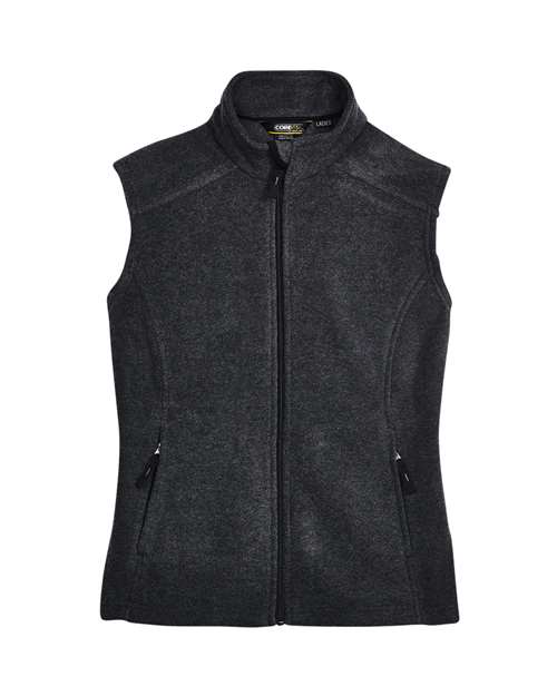 CORE365 78191, Women's Journey Fleece Vest, Heather Charcoal