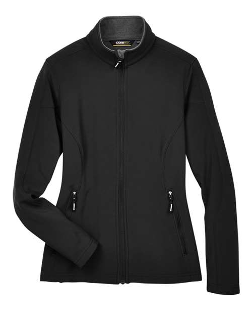 CORE365 78184, Women's Cruise Two-layer Fleece Bonded Soft Shell Jacket, Black