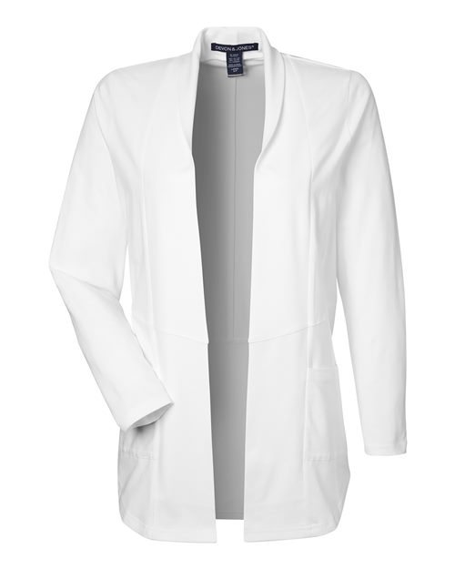 Devon & Jones DP125W, Women's Raleigh Stretch Cardigan, White