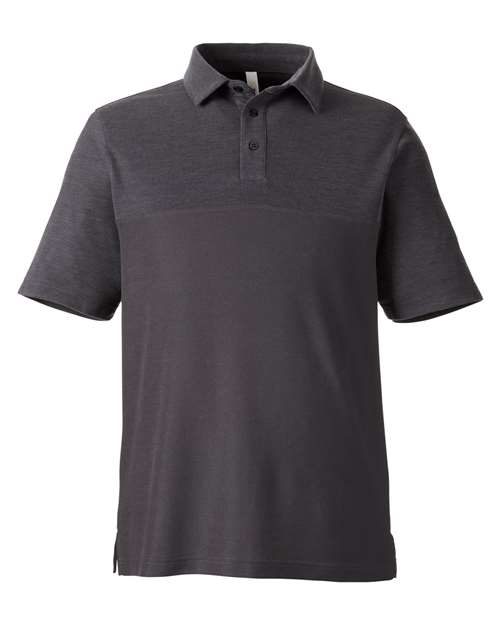 CORE365 CE112C, Men's Fusion Chromasoft Colorblock Polo, Carbon/ Carbon Heather